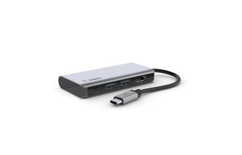 Belkin Connect USB-C 4 in 1 Multiport Adapter 4K HDMI 100W - Space Gray