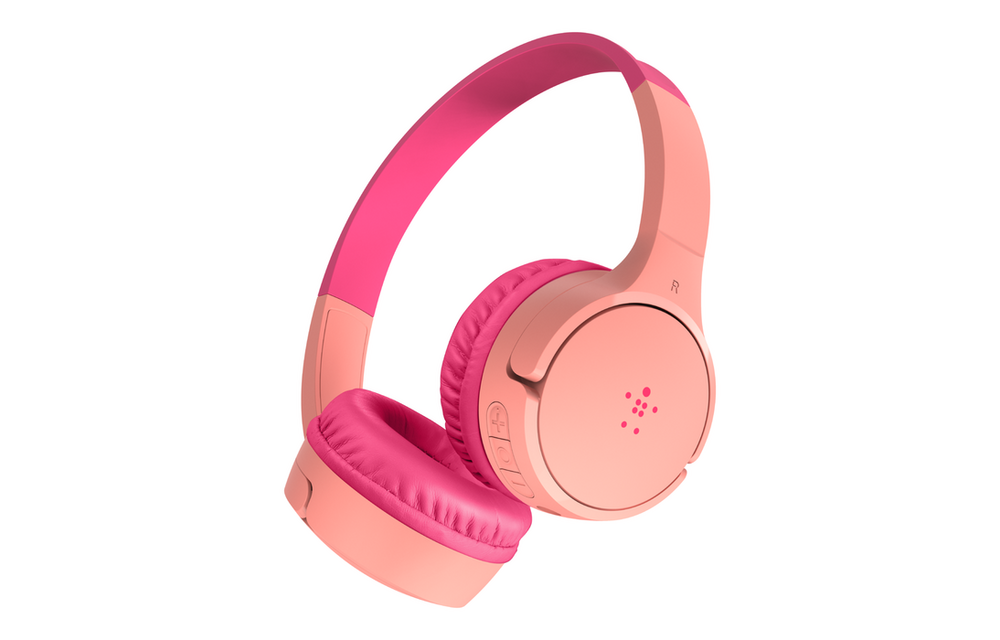 Belkin SoundForm Mini Wireless On-Ear Headphones for Kids  30H Playtime With Safe 85 dB Volume - Pink