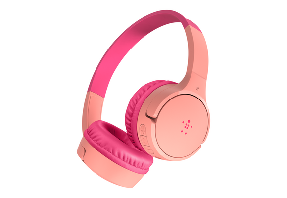 Belkin SoundForm Mini Wireless On-Ear Headphones for Kids  30H Playtime With Safe 85 dB Volume - Pink