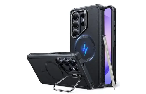 ESR Cyber Tough Magnetic Case With Versatile Stash Stand - Black