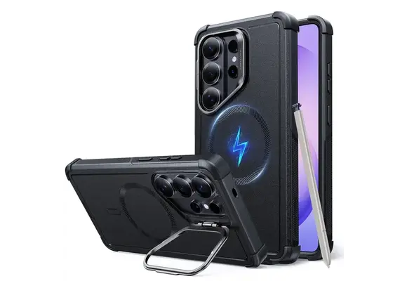 ESR Cyber Tough Magnetic Case With Versatile Stash Stand - Black