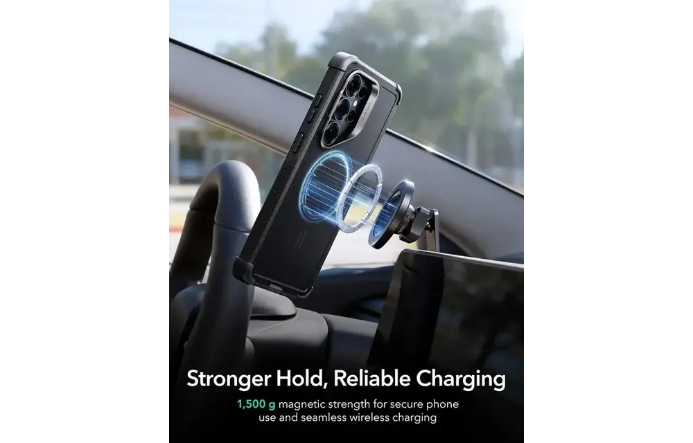 ESR Cyber Tough Magnetic Case With Versatile Stash Stand - Black