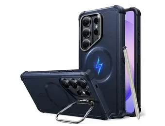 ESR Cyber Tough Magnetic Case With Versatile Stash Stand - Navy Blue