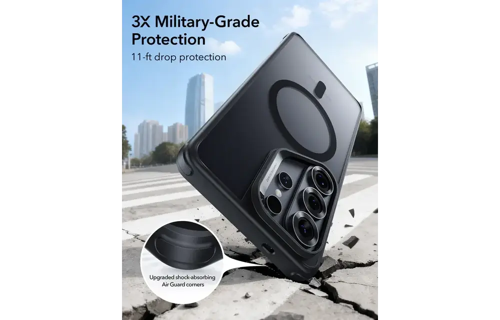 ESR Classic Hybrid Magnetic case With 3x Military Grade Protection - Black