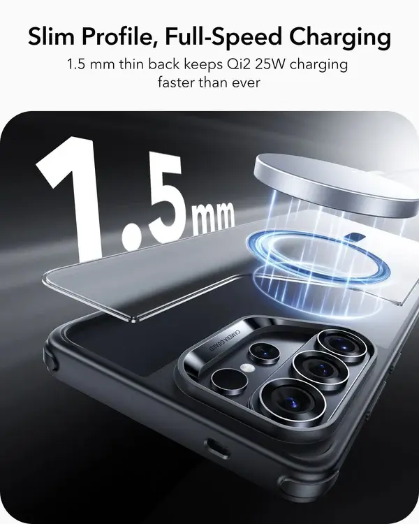 ESR Classic Hybrid Magnetic case With 3x Military Grade Protection - Black