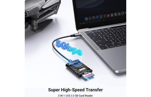 UGREEN 2 in 1 USB-C SD/TF Card Reader With Dual Card Reading - Gray