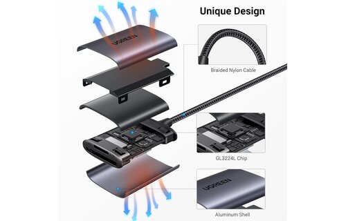UGREEN 2 in 1 USB-C SD/TF Card Reader With Dual Card Reading - Gray