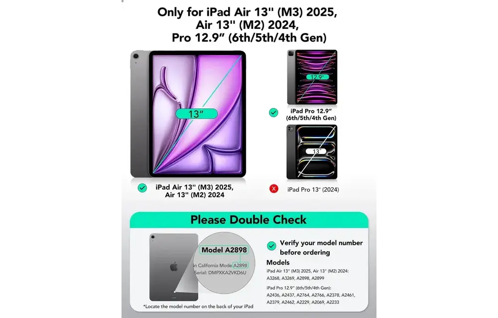 ESR Rebound Magnetic Case For iPad Pro 12.9" 4th-6th / Pad Air 13" Inch - Black