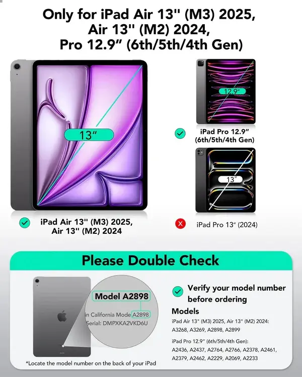 ESR Rebound Magnetic Case For iPad Pro 12.9" 4th-6th / Pad Air 13" Inch - Black