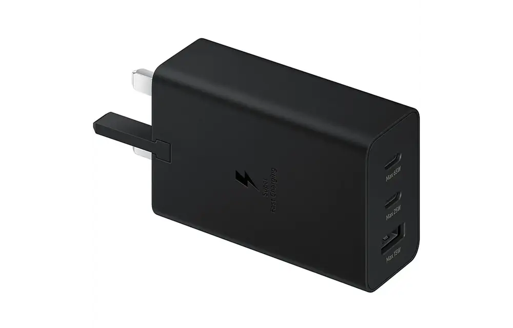 Samsung Super Fast Charging Power Adapter Trio 2X USB-C, 1X USB-A, 65W - Black