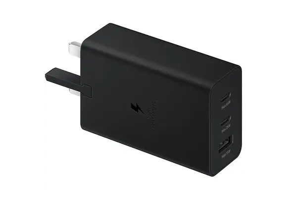 Samsung  Power Adapter Trio  USB-C X2 , USB-A 65W PD - Black