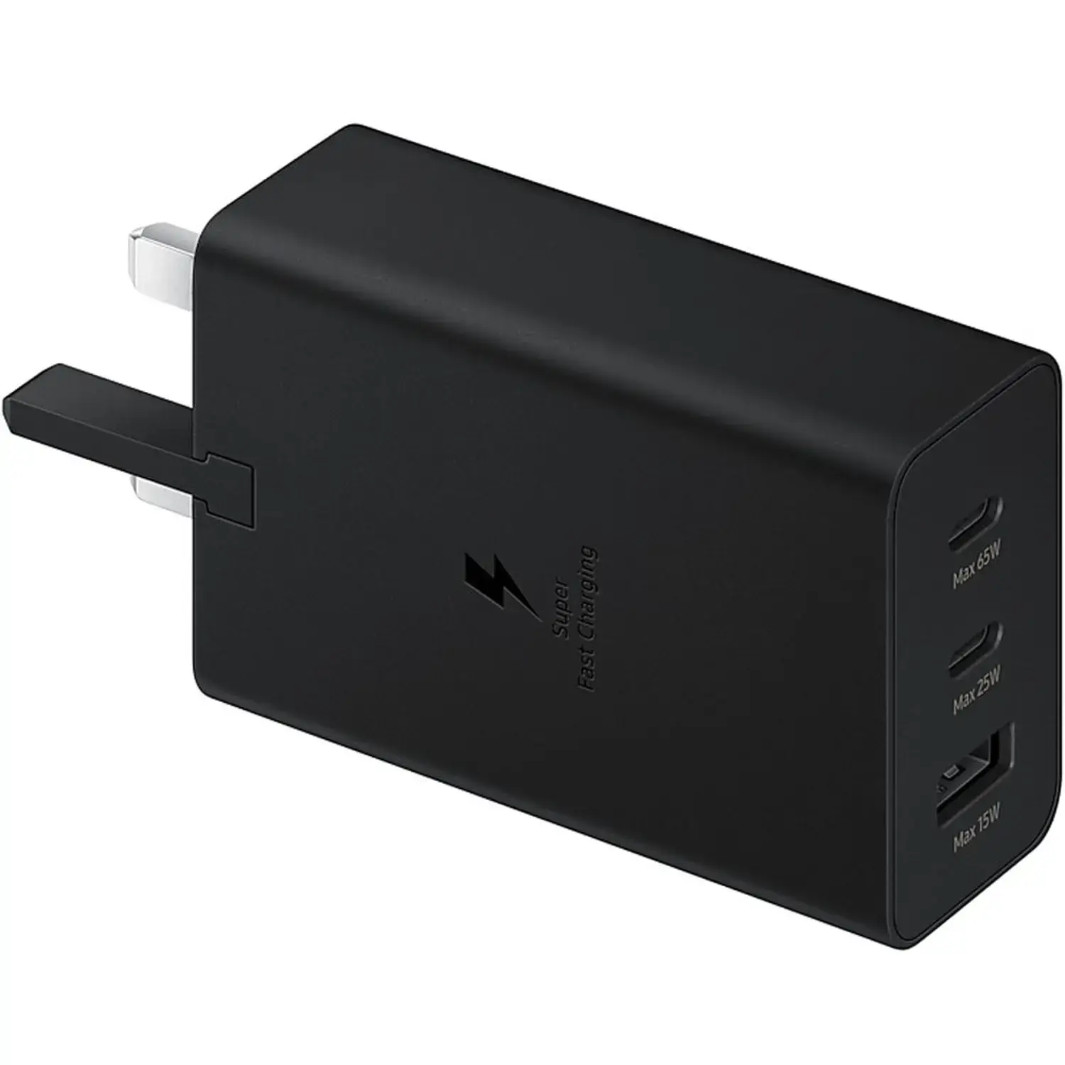 Samsung Super Fast Charging Power Adapter Trio 2X USB-C, 1X USB-A, 65W - Black