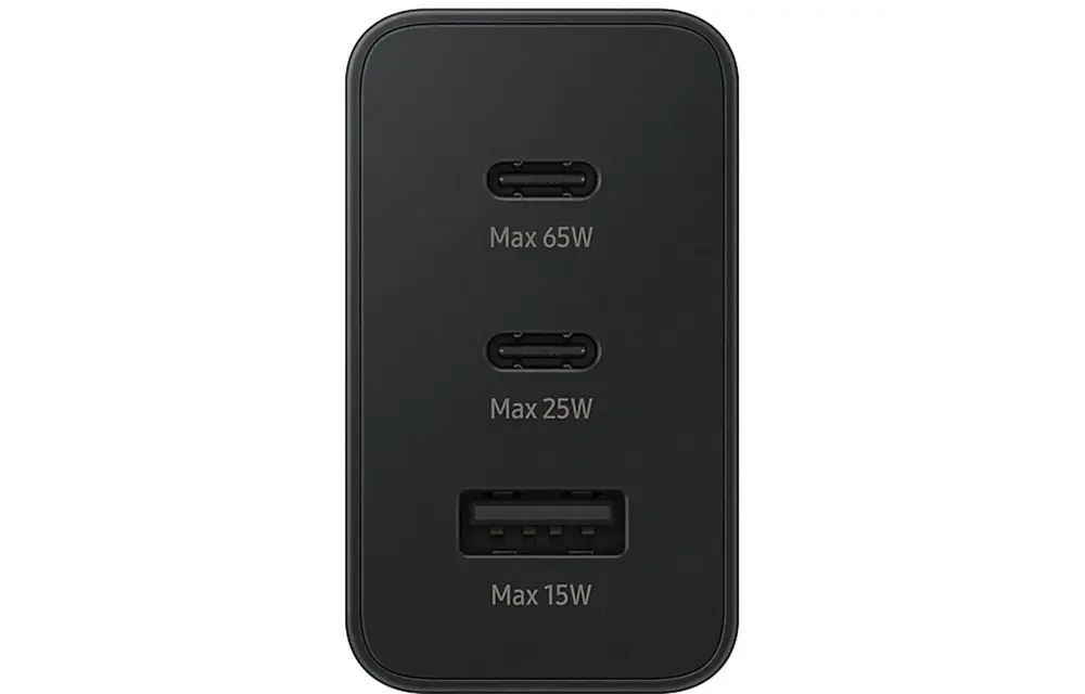 Samsung Super Fast Charging Power Adapter Trio 2X USB-C, 1X USB-A, 65W - Black
