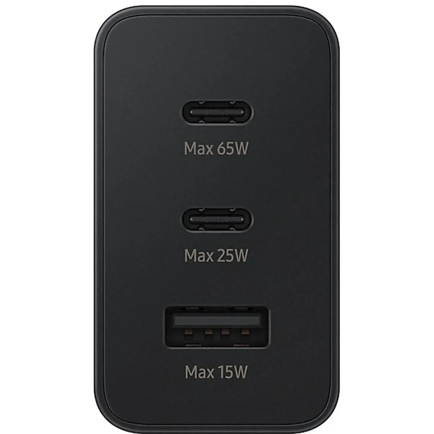 Samsung Super Fast Charging Power Adapter Trio 2X USB-C, 1X USB-A, 65W - Black
