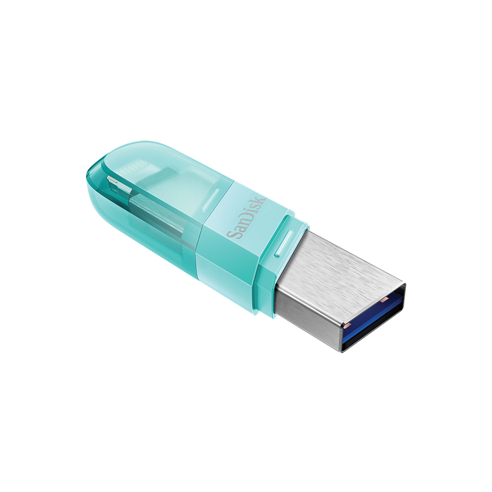 Sandisk iXpand Flash Drive Flip for iPhone, iPad and Computer - 128GB Ice Mint