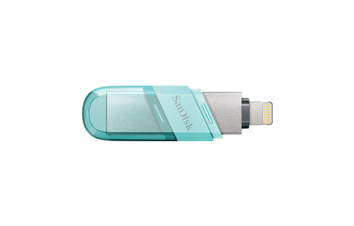 Sandisk iXpand Flash Drive Flip for iPhone, iPad and Computer - 128GB Ice Mint