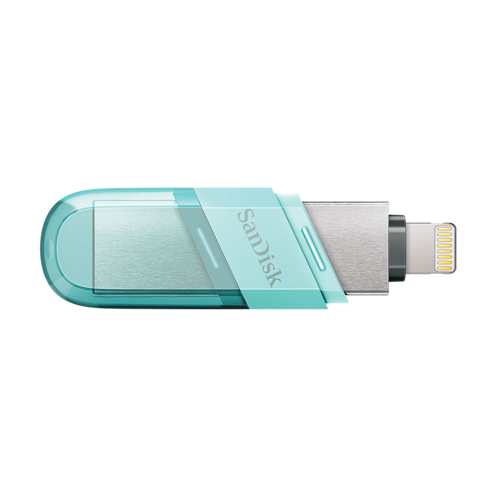 Sandisk iXpand Flash Drive Flip for iPhone, iPad and Computer - 128GB Ice Mint