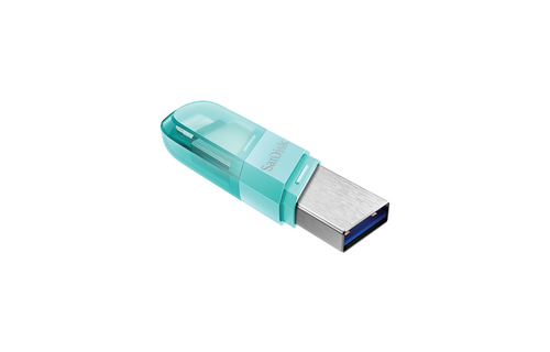 Sandisk iXpand Flash Drive Flip for iPhone, iPad and Computer - 128GB Ice Mint