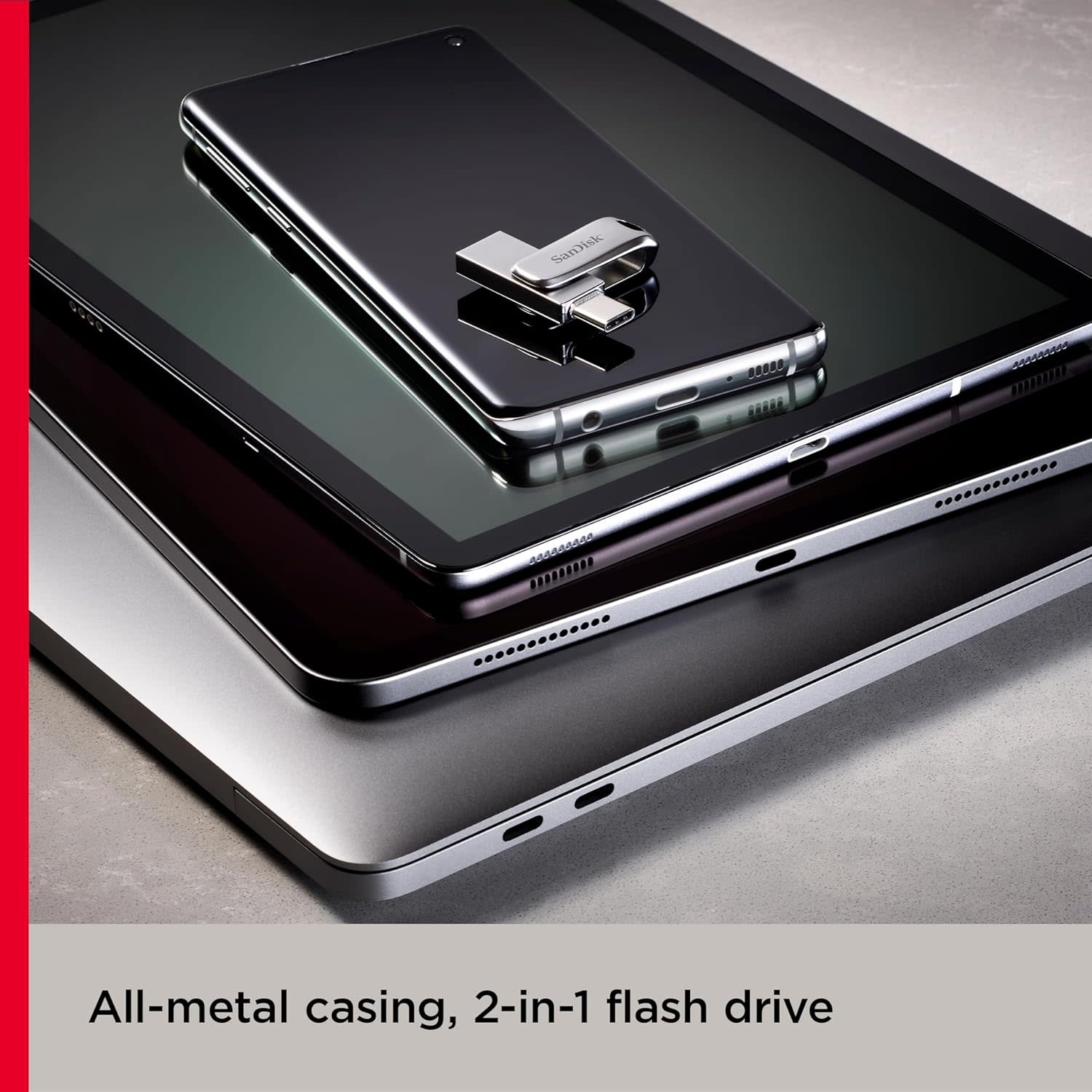 SanDisk Ultra Dual Drive Luxe USB Type-C Flash Drive 400MB/s Silver - 256GB