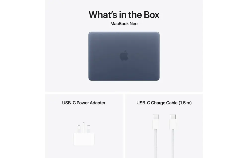 Apple MacBook Neo13-inch A18 Pro chip with 6‑core CPU and 5‑core GPU, 8GB, 512GB SSD English & Arabic Touch ID - Indigo