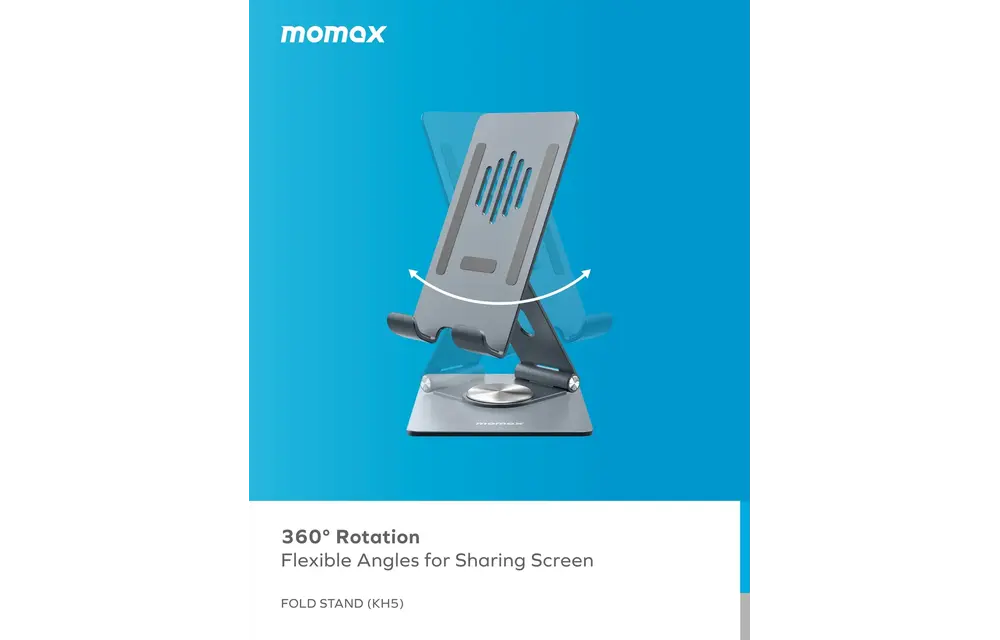 Momax Fold Stand 360 Rotation Phone & tab Stand - Titanium