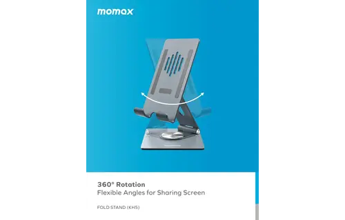 Momax Fold Stand 360 Rotation Phone & tab Stand - Titanium