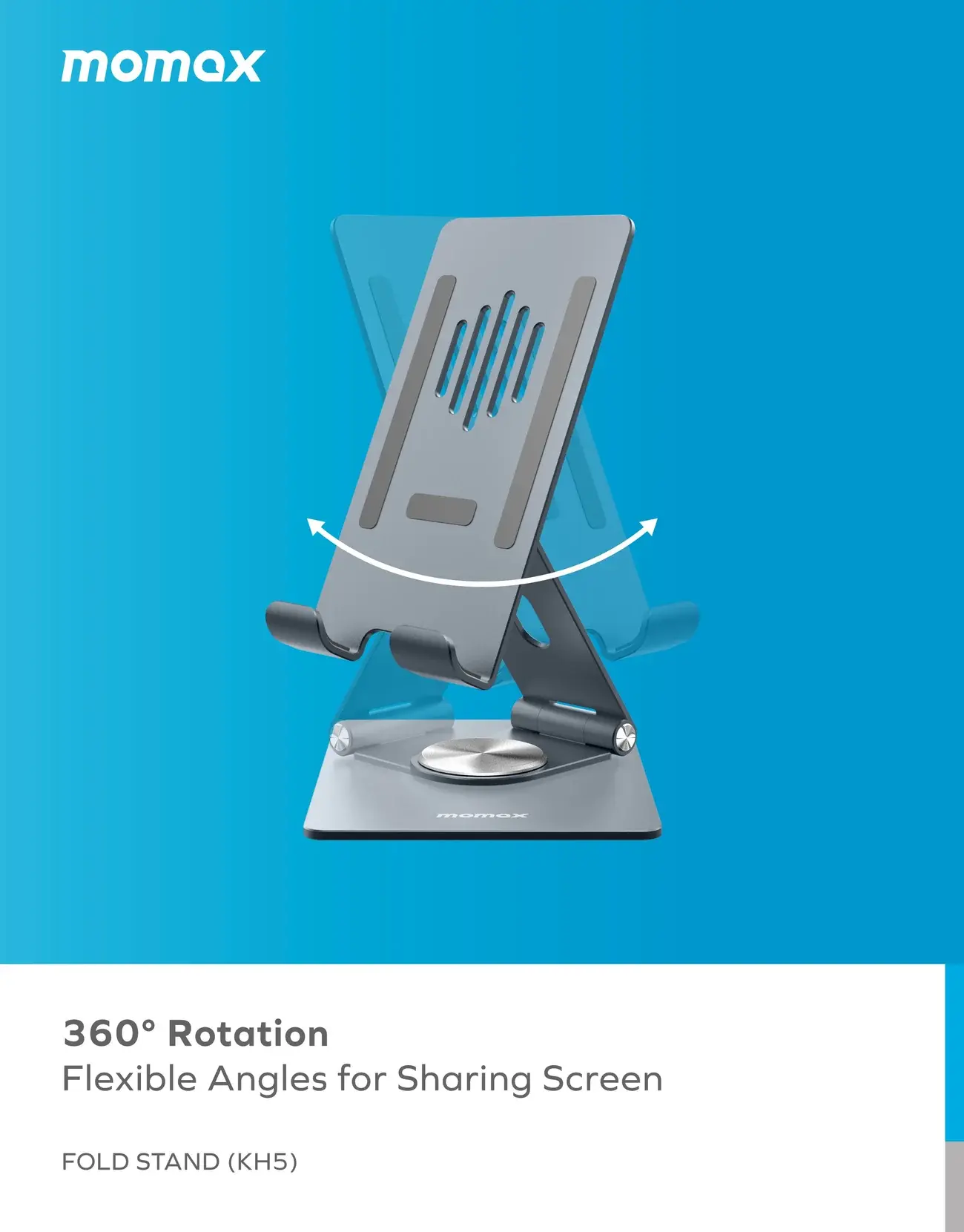 Momax Fold Stand 360 Rotation Phone & tab Stand - Titanium