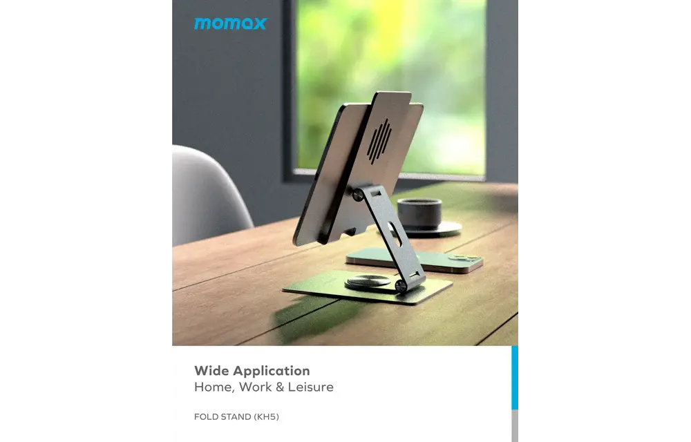 Momax Fold Stand 360 Rotation Phone & tab Stand - Titanium