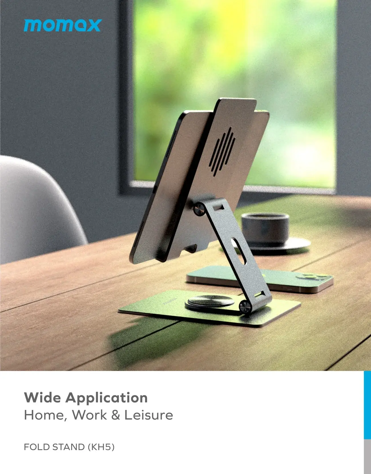 Momax Fold Stand 360 Rotation Phone & tab Stand - Titanium