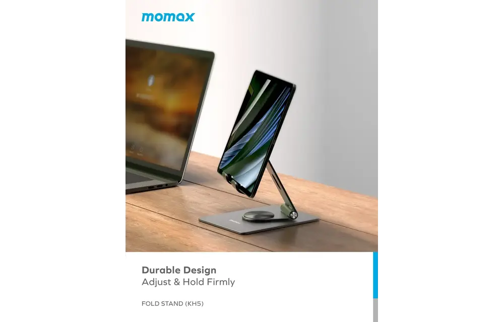 Momax Fold Stand 360 Rotation Phone & tab Stand - Titanium