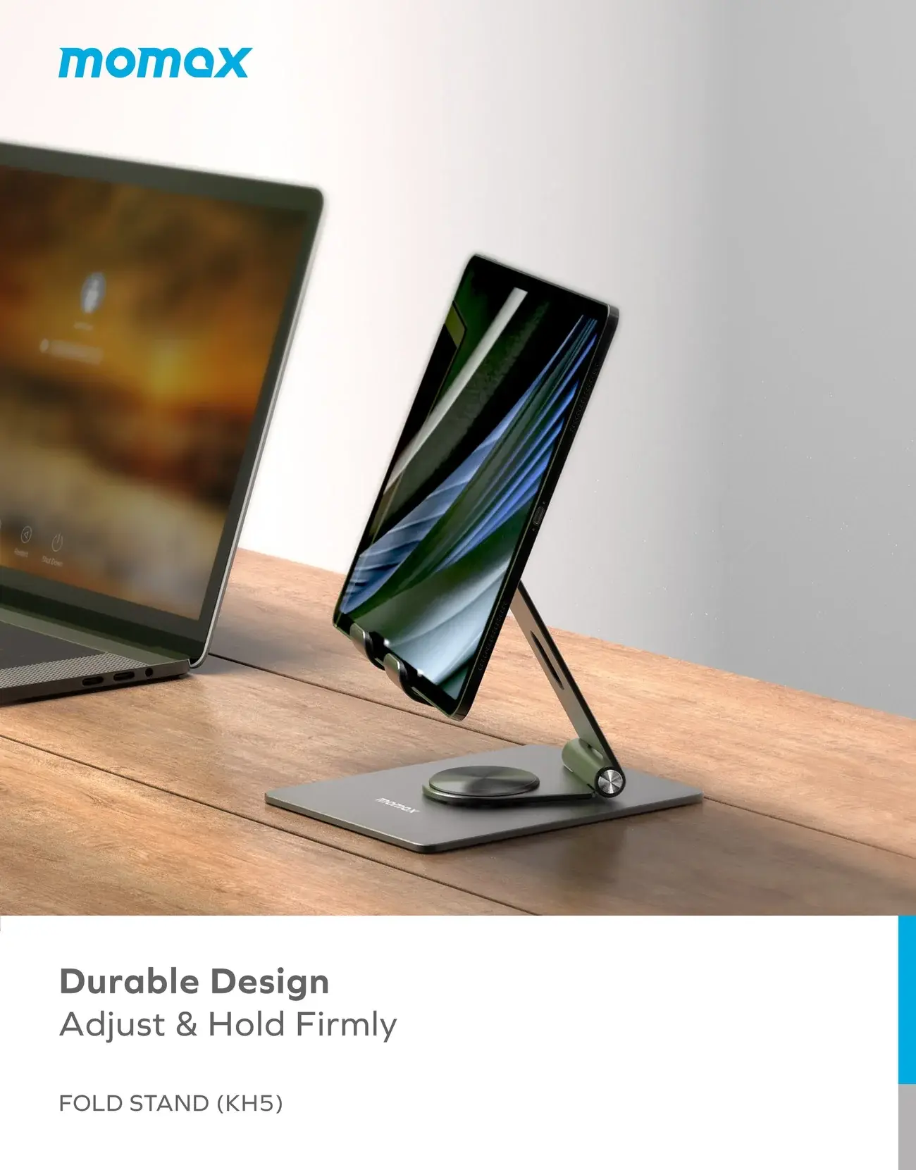 Momax Fold Stand 360 Rotation Phone & tab Stand - Titanium