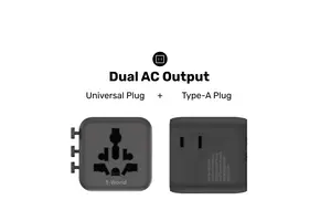Momax 1-World Universal Travel Charger with Dual AC - Black