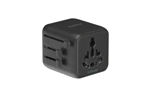 Momax 1-World Universal Travel Charger with Dual AC - Black