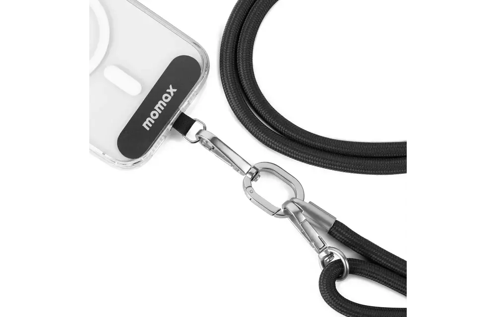 Momax Cord Cross-body Phone Strap Adjustable Length - Black