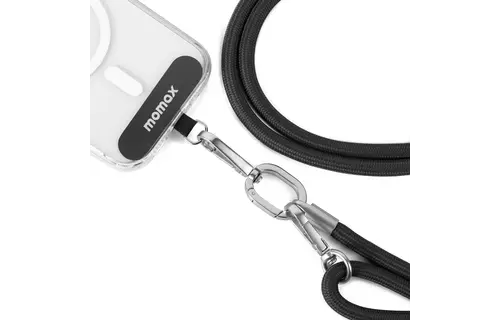 Momax  Cord Cross-body Phone Strap Adjustable Length - Black