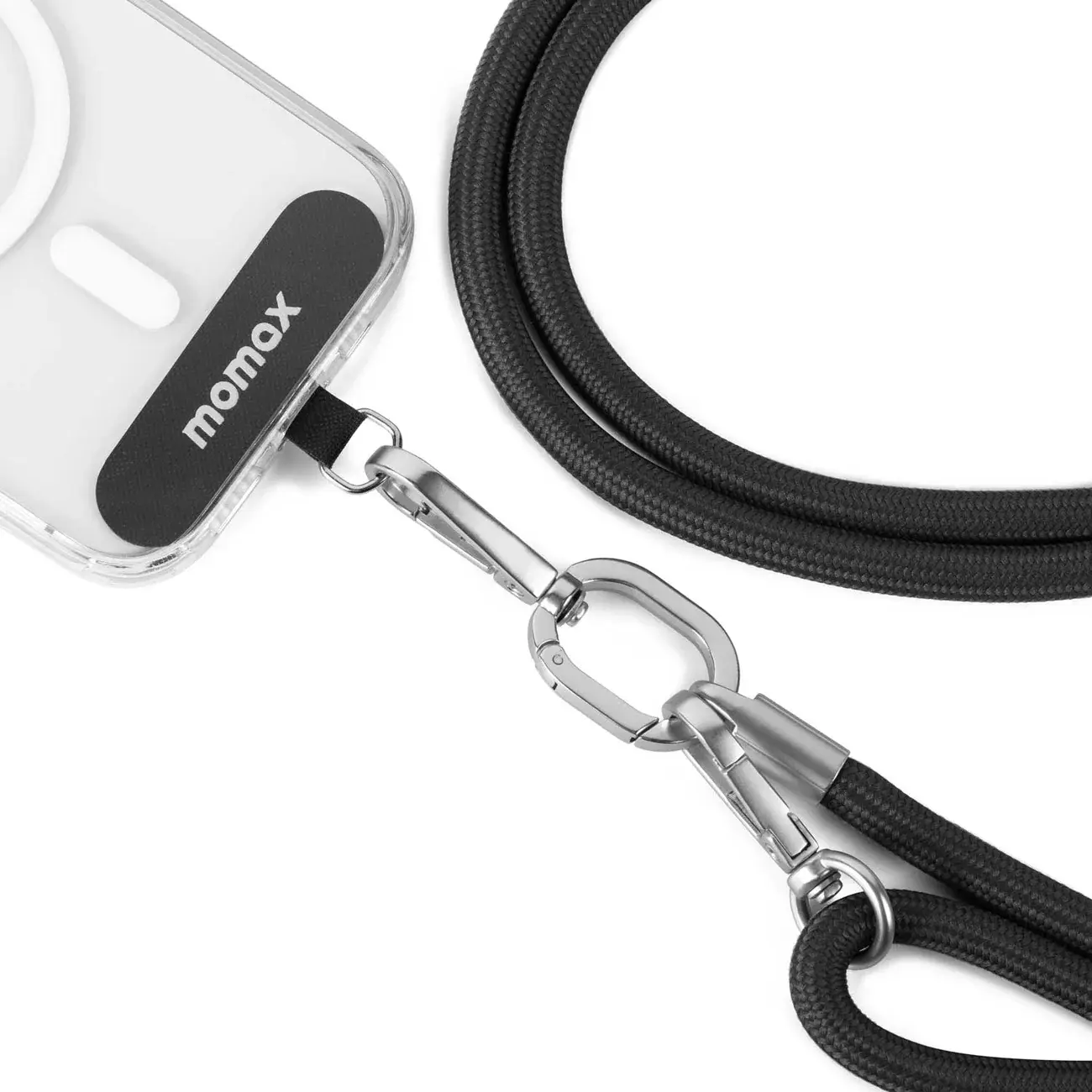 Momax Cord Cross-body Phone Strap Adjustable Length - Black