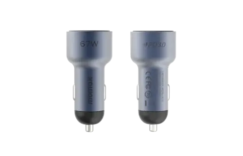Momax MoVe Dual Port Car Charger 67W Fast Charging - Gray