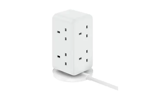 Momax 1-Charge Work Flow 6-Outlet Digital Display Power Tower with USB 70W - White
