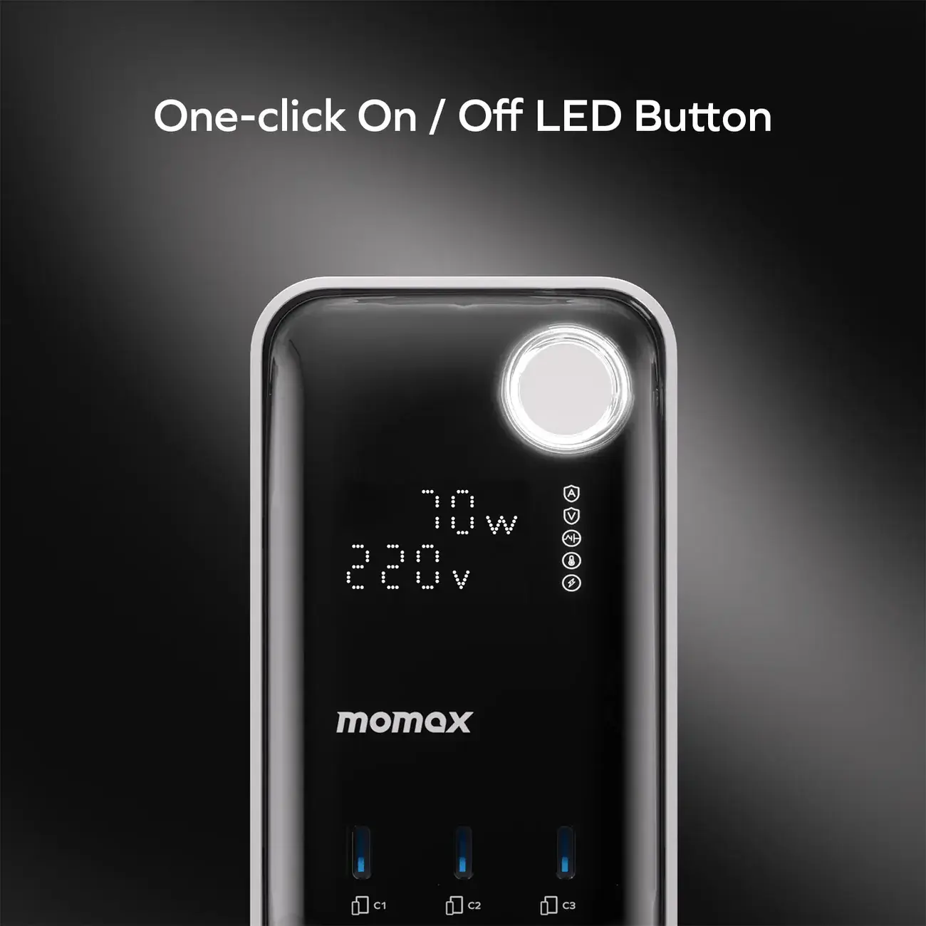 Momax 1-Charge Work Flow
6-Outlet Digital Display Power Tower with USB 70W - White