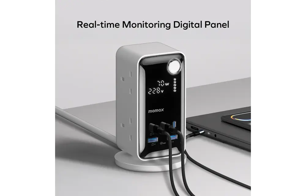 Momax 1-Charge Work Flow
6-Outlet Digital Display Power Tower with USB 70W - White