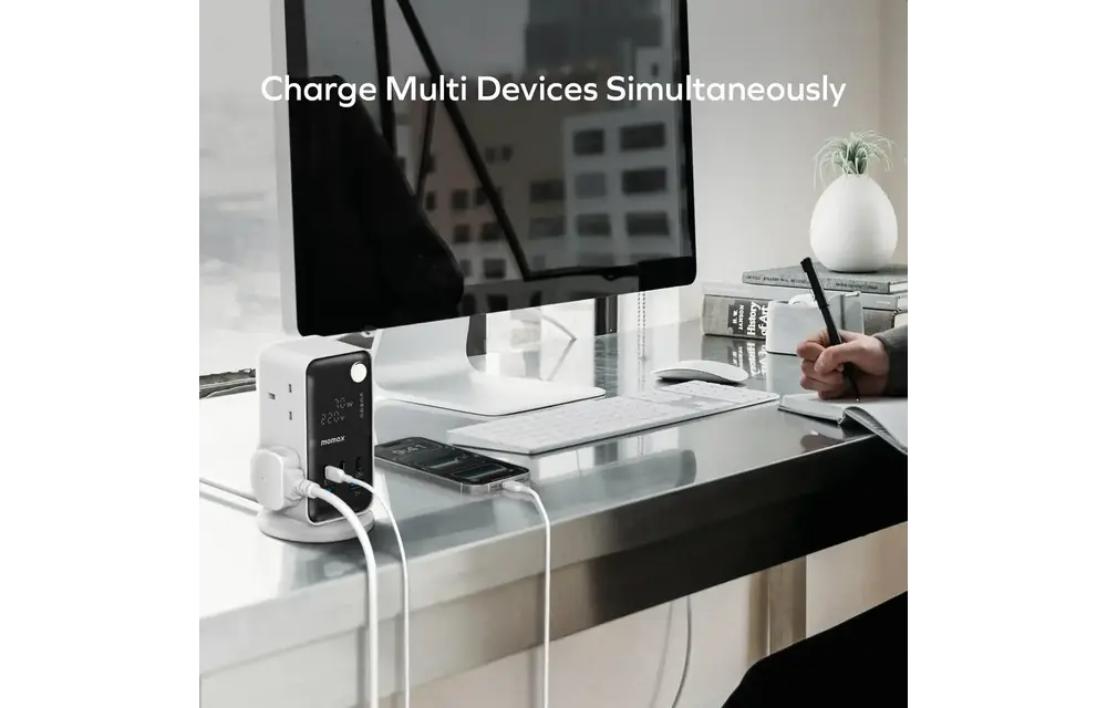 Momax 1-Charge Work Flow
6-Outlet Digital Display Power Tower with USB 70W - White