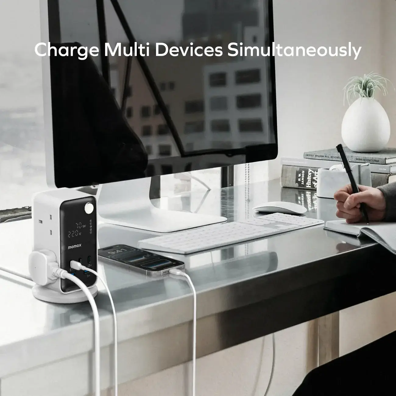 Momax 1-Charge Work Flow
6-Outlet Digital Display Power Tower with USB 70W - White