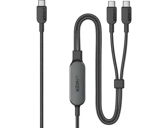 Anker  USB-C to USB-C 2 in 1 Braided Cable For High Power Device s 6ft 140W - Black