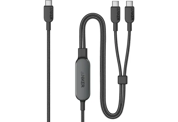 Anker  USB-C to USB-C 2 in 1 Braided Cable For High Power Device's 1.8m/6ft 140W - Black