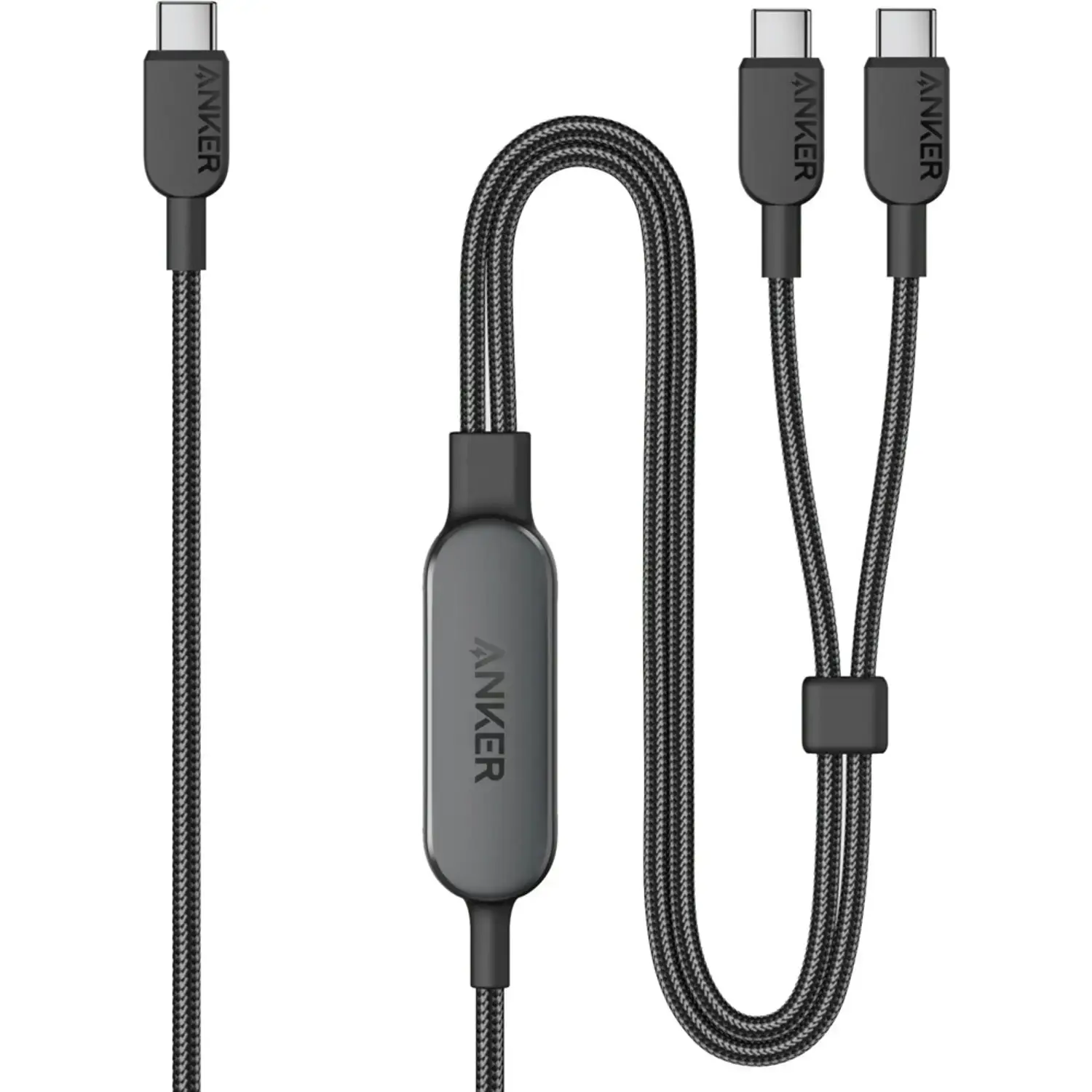 Anker  USB-C to USB-C 2 in 1 Braided Cable For High Power Device s 6ft 140W - Black