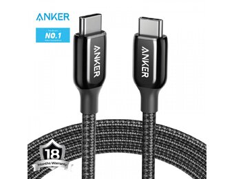 Anker Charging Cable USB-C to USB-C 2.0 Nylon Cable 6ft 60W - Black