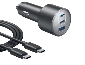 Anker Car Charger 167.5W 3-Port Ultra-Fast Car Charger With C To C 1m Cable - Black