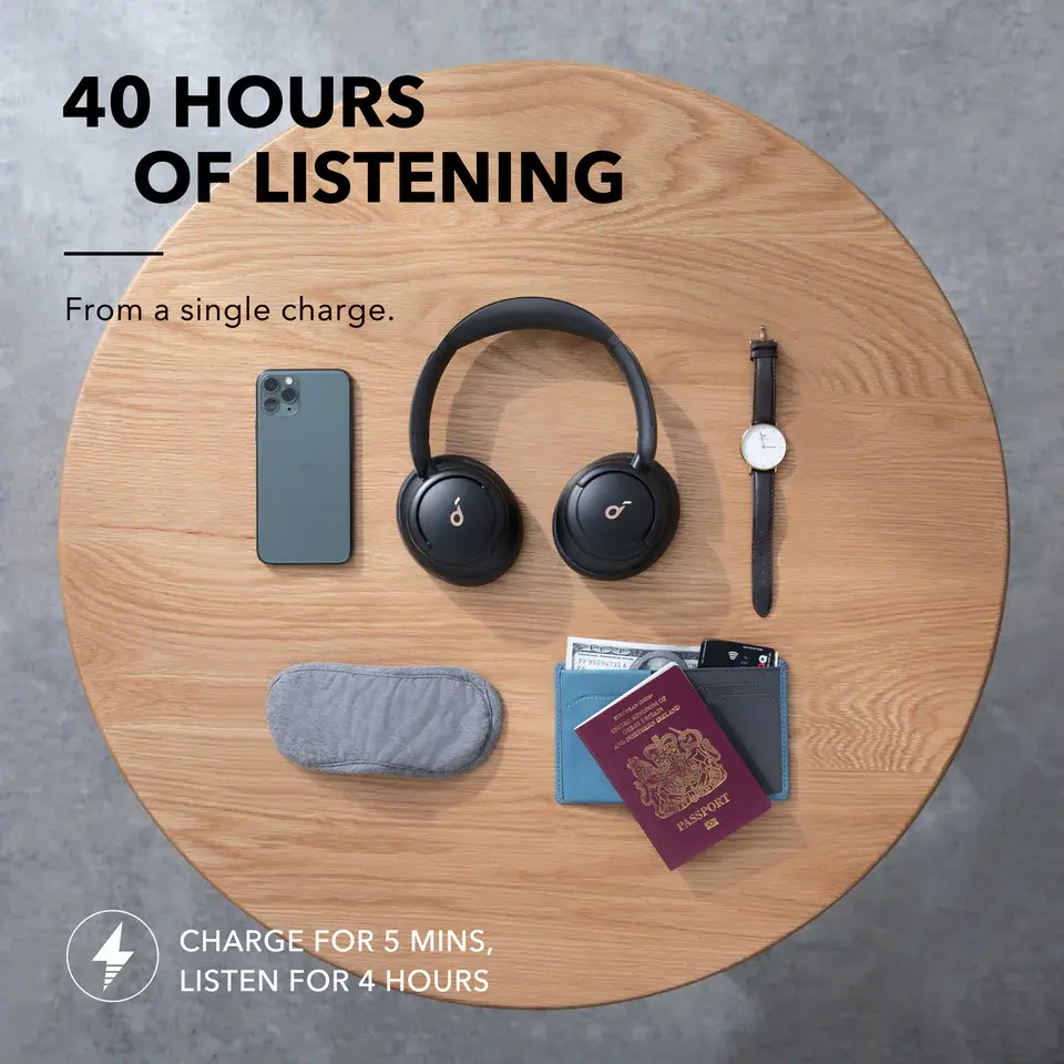 Soundcore By Anker Q30 Multi-Mode Noise Cancellation Fast Charging Headphones - Black