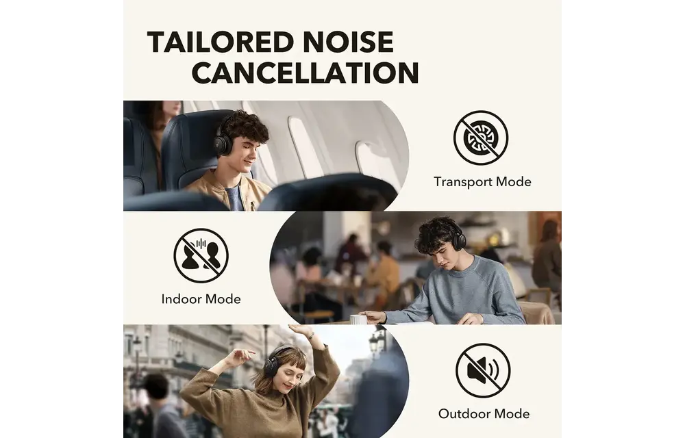Soundcore By Anker Q30 Multi-Mode Noise Cancellation Fast Charging Headphones - Black