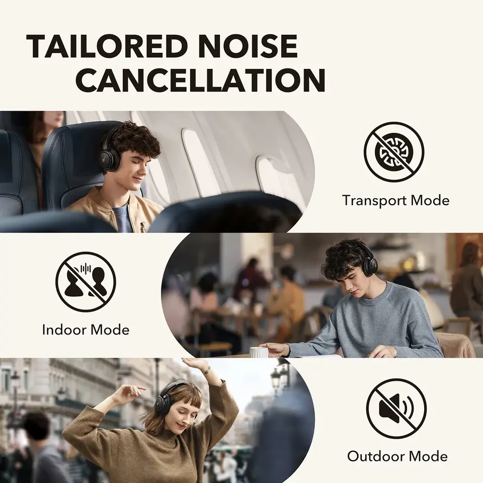 Soundcore By Anker Q30 Multi-Mode Noise Cancellation Fast Charging Headphones - Black